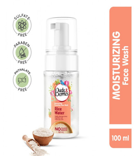 Buds & Berries Rice Water Moisturizing Foaming Face Wash 100 ml (Pack of 2) Free Shipping World