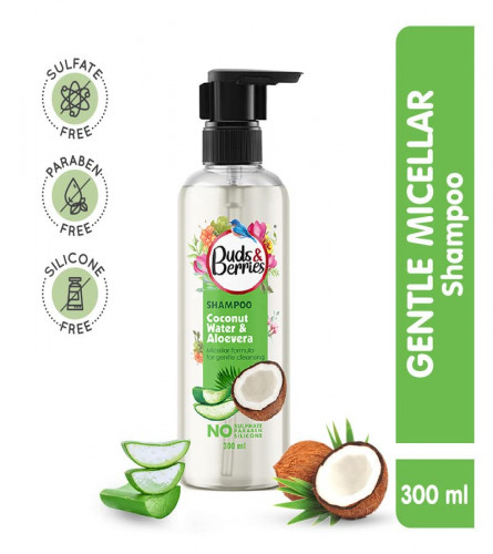 Buds & Berries Coconut Water and Aloe Vera Shampoo 300 ml (Free Shipping World)