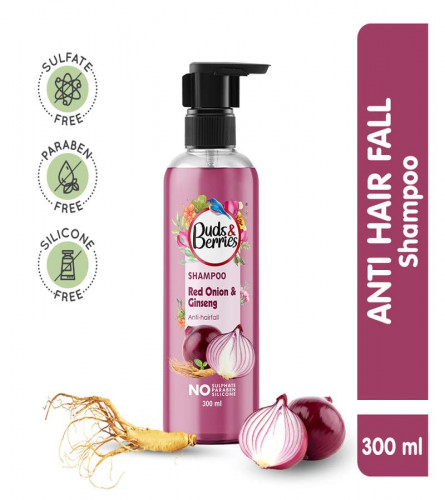 Buds & Berries Red Onion & Ginseng Anti-Hair Fall Strengthening Shampoo 300 ml (Free Shipping World)