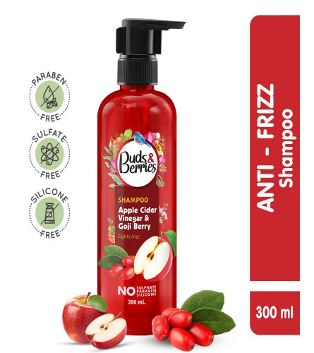 Buds & Berries Apple Cider Vinegar & Goji Berry Anti-Frizz Shampoo 300 ml (Free Shipping World)