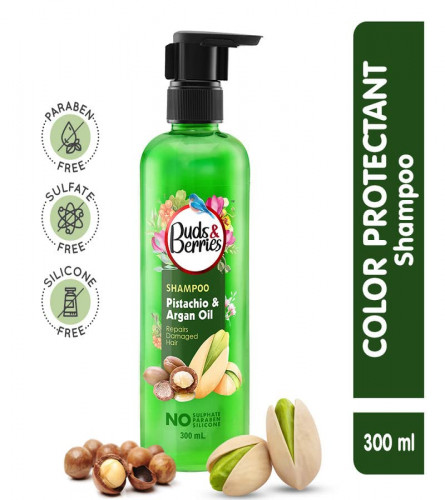 Buds & Berries Pistachio & Argan Oil Damage Repair Colour Protection Shampoo 300 ml (Free Shipping World)