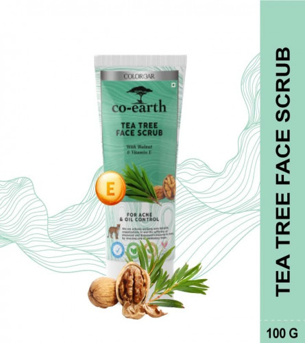 Colorbar Co-Earth Tea Tree Face Scrub 100 gm (Pack of 2)Free Shipping World