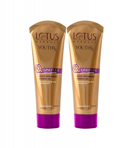 Lotus Herbals YouthRx Active Anti Ageing Foaming Gel Face Wash 100 gm (Pack of 2)Free Shipping World