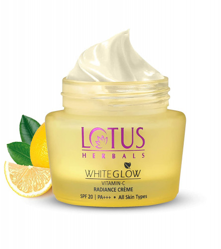 Lotus Herbals WhiteGlow Vitamin C Radiance Cream SPF 20 For Dark Spots & Dull Skin 50g (Pack Of 2)