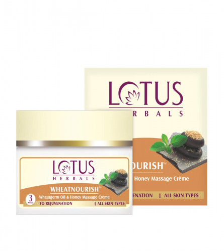 Lotus Herbals WheatnourishWheatgerm Oil And Honey Nourishment Massage Cream 50g (Pack Of 2)