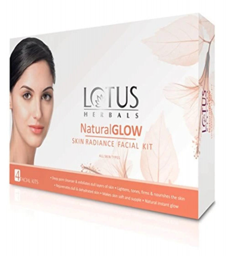 Lotus Herbals Natural Glow Skin Radiance 4 in 1 Facial Kit 200 gm (Free Shipping World)