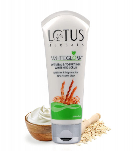 Lotus Herbals White Glow Oatmeal And Yogurt Skin Whitening Scrub 100g (Pack of 2)Free Shipping World
