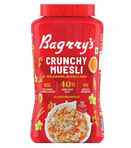 Bagrry's Crunchy Muesli Rich Oats With Multi Grains, Almonds, Raisins & Honey 1kg (Fs)