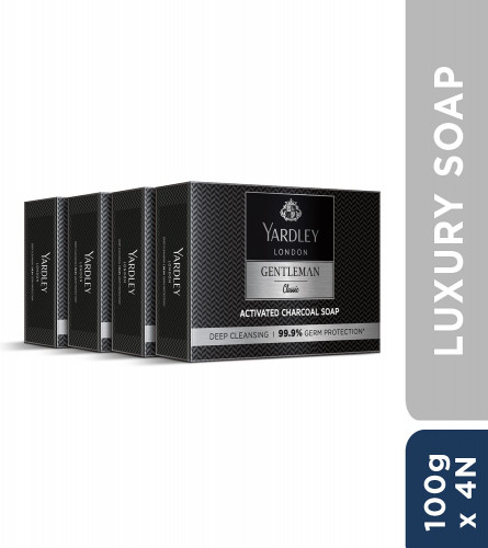 Yardley London Gentleman Classic Activated Charcoal Soap 100 gm (Pack of 4) Fs