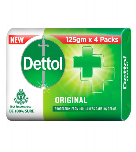 Dettol Original Germ Protection Bathing Soap bar 125 gm (Pack Of 4) Fs