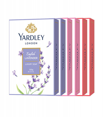 Yardley London English Lavender, English Rose, Royal Red Roses Luxury Soap 100 gm (Pack Of 6) Fs