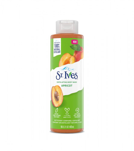 St. Ives Exfoliating Apricot Body Wash/Shower gel For Women| 100% Natural Extracts | Cruelty Free | Paraben Free |473 ml