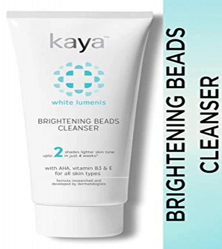 2 x Kaya Clinic Brightening Beads Cleanser with AHA, Niacinamide, Vitamin E, Daily Use Exfoliating & Brightening Face Wash, Hydrating Cleanser for All Skin Types, 100 ml