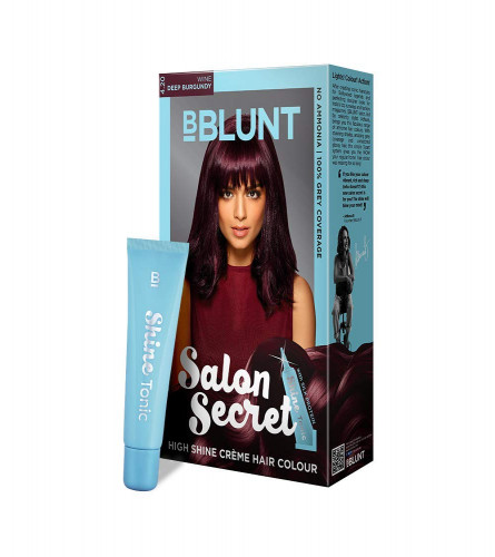 BBLUNT Salon Secret High Shine Crème Hair Colour, 100 g - Wine Deep Burgundy 4.20 (Pack of 2) free shipping