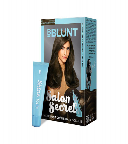 BBLUNT Salon Secret High Shine Crème Hair Colour, 100 g - 4.31 (Coffee Natural Brown) with Shine Tonic, 8 ml (free shipping)