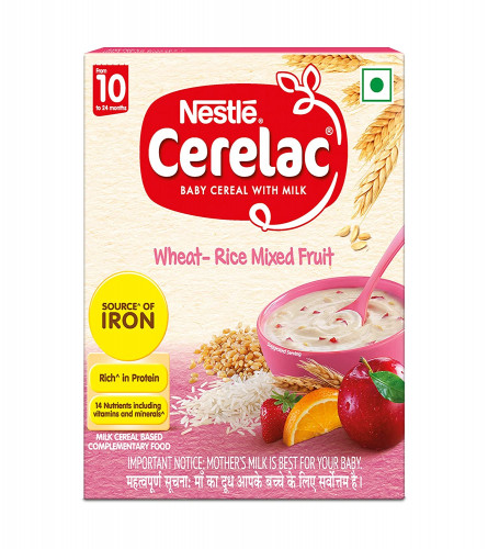 Nestle CERELAC Baby Cereal with Milk, Wheat Rice Mixed Fruit 300g (10-24 Months) Fs