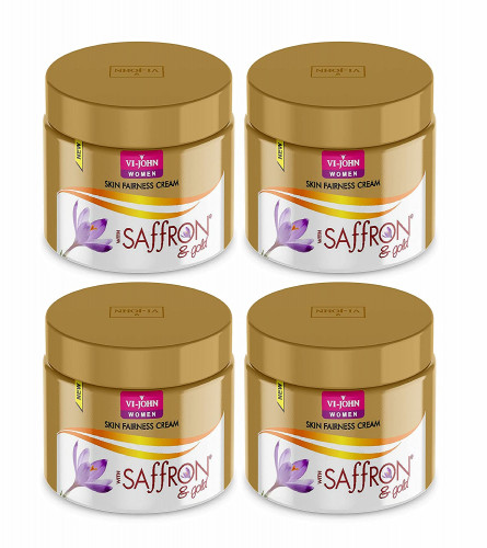 VI-JOHN Gold Saffron Fairness Cream For Uneven Skin Tone & Rejuvenate Skin 50 gm (Pack Of 4)Fs