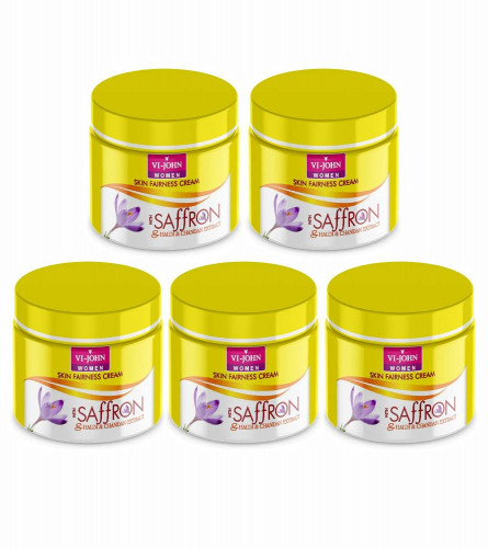 VI-JOHN Gold Saffron Fairness Cream With Cellule Blanc Saffron Turmeric & Chandan 50 gm (Pack Of 5)Fs
