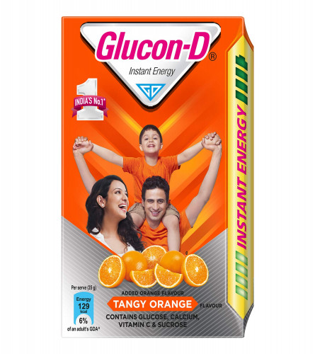 Glucon-D Instant Energy Health Drink Tangy Orange 450 gm (Fs)