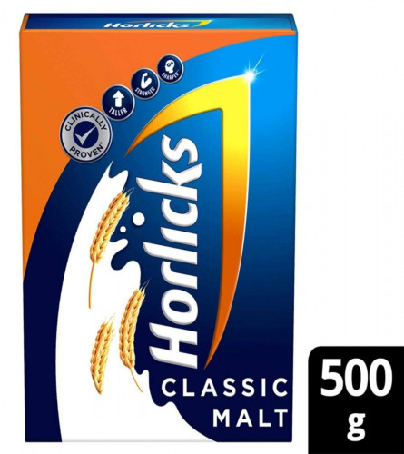 Horlicks Health & Nutrition Drink Powder Classic Malt Flavour 500 gm (Fs)