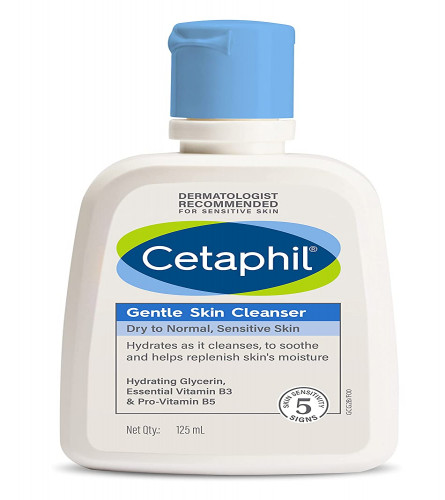 Cetaphil Face Wash Gentle Skin Cleanser for Dry to Normal, Sensitive Skin, 125 ml (Fs)