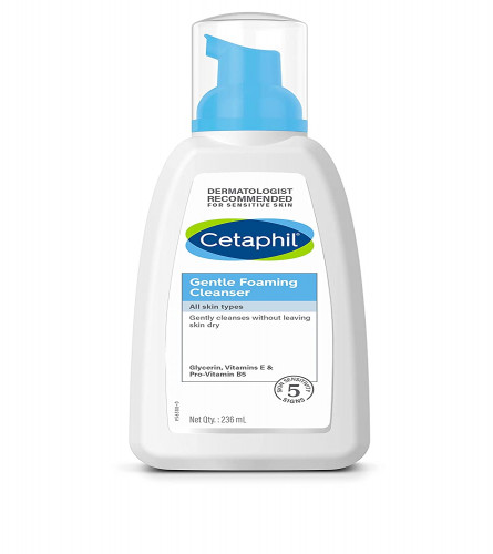 Cetaphil Face Wash,Gentle Foaming Cleanser for All Skin Types 236 ml (Fs)
