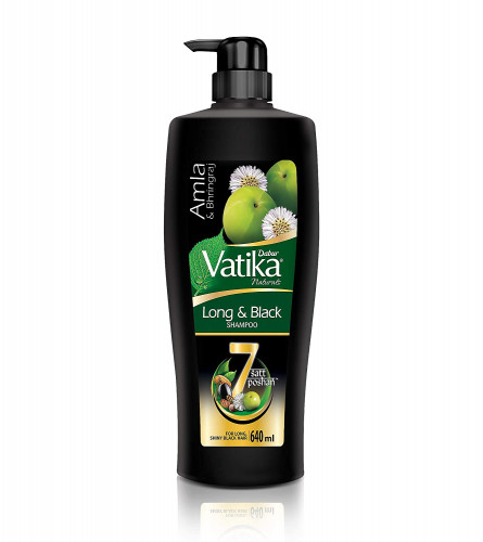 Dabur Vatika Long & Black Shampoo with  Amla & Bhringraj 640 ml (Fs)