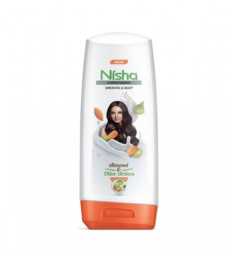 2 x Nisha Hair Conditioner, Smooth and Silky Conditioner with Almond and Olive Actives for All Hair Types, 180 ml (free shipping)