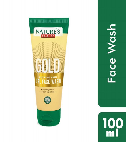Nature's Essence Gold Glowing Skin Gel Face Wash 100 ml (Pack of 2) Fs