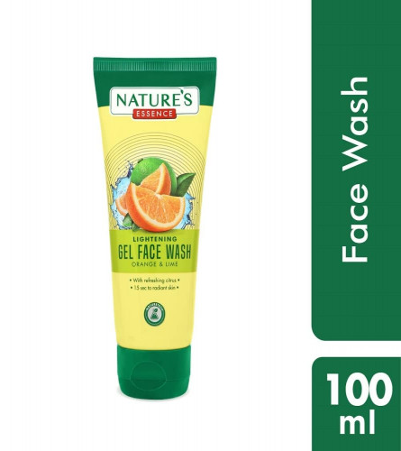 Nature's Essence Lightening Gel Face Wash Orange & Lime 100 ml (Pack of 4) Fs