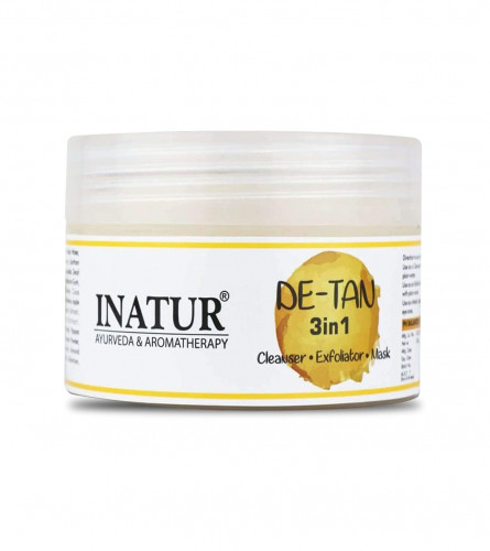 Inatur Detan Scrub | 3 in1 Cleanser, Exfoliator, Mask | Tan Removal