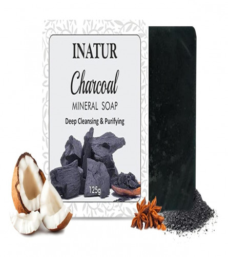 Inatur Charcoal Mineral Bathing Bar/Soap, 125 gm x 2 pack (free shipping)
