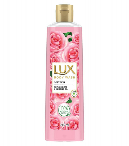 LUX Shower Gel, French Rose Fragrance & Almond Oil Body wash 245 ml (Pack of 2) Fs