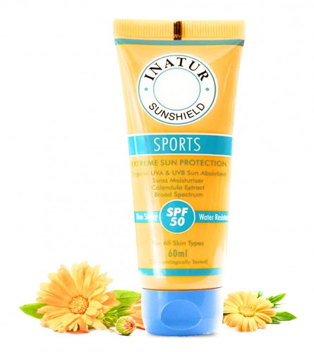 INATUR Sunscreen SPF 50 | UVA/UVB Sun Protection, 60 ml (pack 2) free shipping