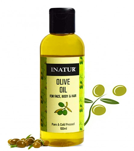 Inatur Olive Oil cold pressed |100% pure and natural for glowing healthy skin, suits face, body and hair, 100 ml (pack 2) free shipping