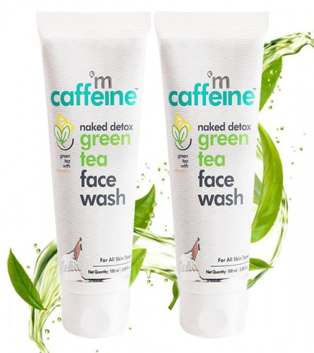 mCaffeine Naked Detox Green Tea Face Wash 100 ml (Pack Of 2) Fs