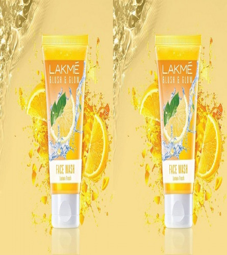 LAKMÉ Blush & Glow Lemon Freshness Gel Face Wash with Lemon Extracts, 100g (pack of 2)