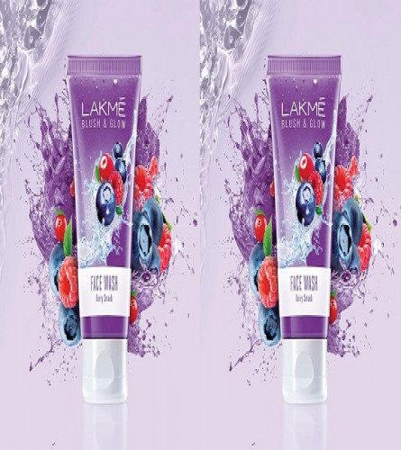 LAKMÉ Blush & Glow Berry Smash Gel Face Wash With Berries Extracts, 100g (pack of 2)