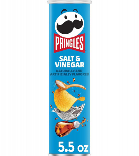 Pringles Salt & Vinegar Flavored Potato Crisps 158 g (Pack of 2)Fs