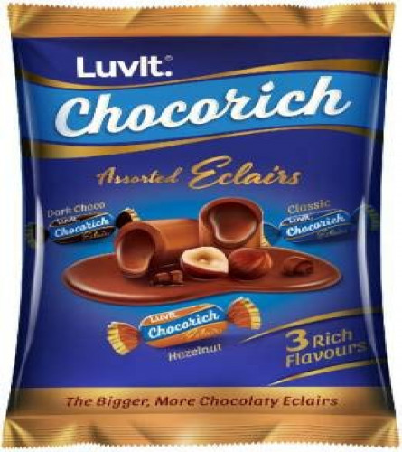LuvIt. Chocorich Assorted Eclairs Chocolate 60 Pcs