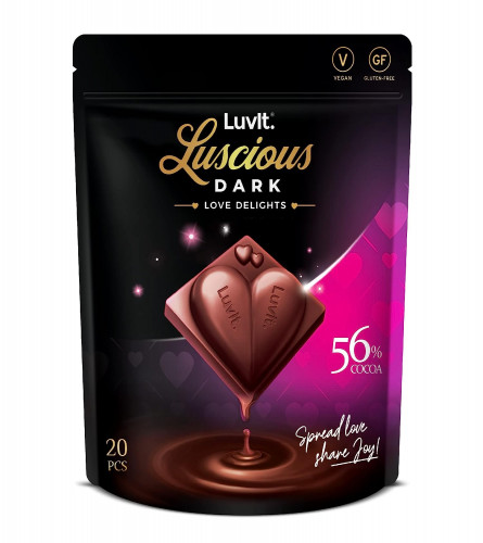 LuvIt.Luscious Dark Love Delights Heart Shaped Chocolate Bars