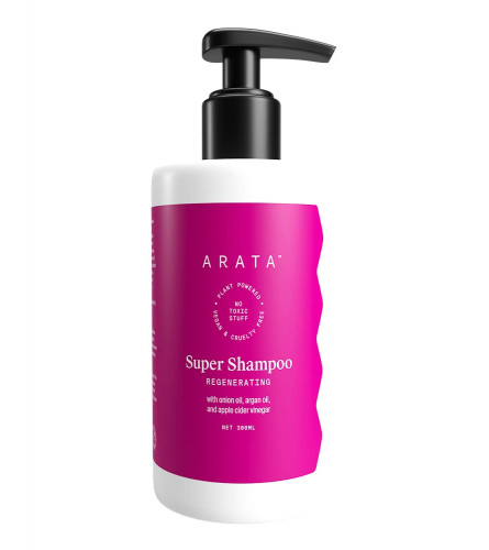 Arata Plant-Powered Super Shampoo with Argan Oil, Onion Oil, Bhringraj, Apple Cider Vinegar & Aloe Vera, 300 ml (free shipping)