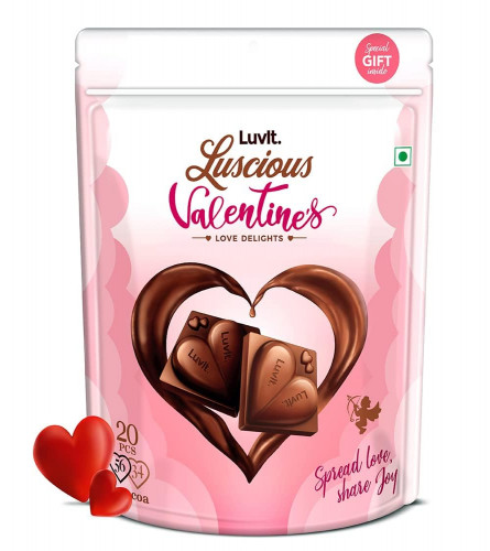 LuvIt.Luscious Valentine's Love Delights Heart Shaped Chocolate Bars 180g (Pack of 2)