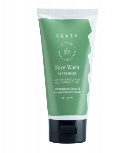 Arata Natural Refreshing Face Wash with peppermint ,lemon oil & organic Flax seeds