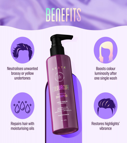 Arata Tone Perfecting Shampoo | Purple Shampoo For Pre-Lightened & Bleached Hair, 200 ml | free shipping