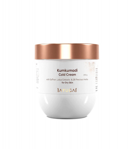 Ayuga Kumkumadi Cold Cream with Saffron & Lotus Extracts | For Dry Skin | Face Cream | Moisturizes & Revitalizes Skin | 200 g