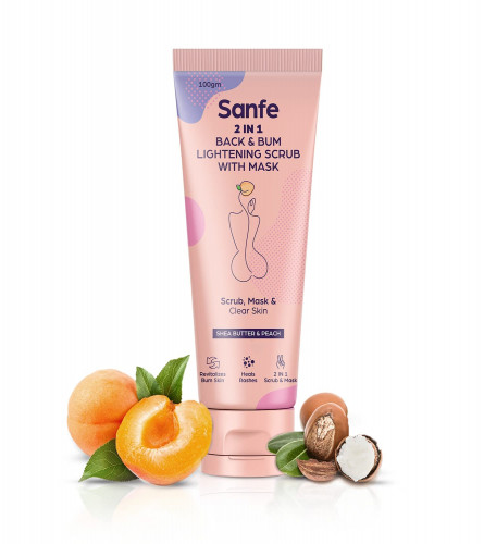 Sanfe 2 in 1 Back and Bum Lightening Scrub - 100g (Pack of 2)Fs