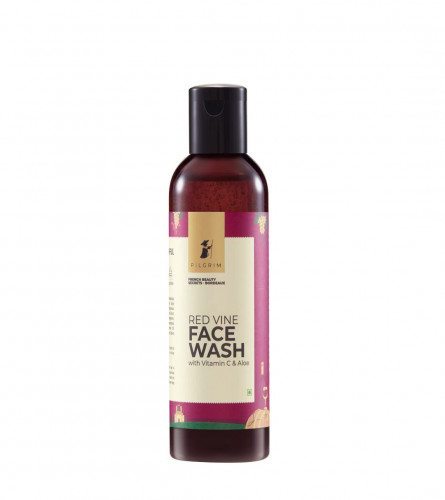 Pilgrim Red Vine Face Wash Cleanser with Vit C & goodness of Aloe for Anti Ageing, Dark Spots, Dry, Oily Skin, Men and Women, 100 ml