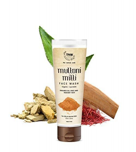TNW Multani Mitti with Ayurvedic Wisdom of Sandal Wood, Aloe Vera, Kashmiri Kesar Face Wash for Daily Use | 100 ml (pack 2)