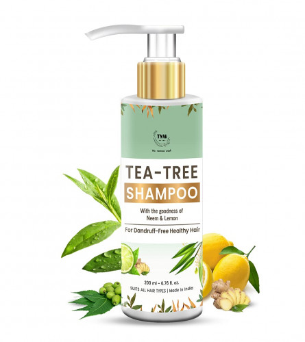 TNW Tea Tree Shampoo With Neem & Lemon | Dandruff-Free Shampoo for All Hair Types, 200 ml (free shipping)